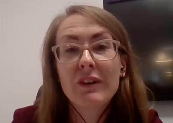 Northamptonshire County Council public health consultant Rhosyn Harris during the virtual press conference