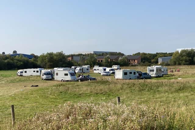 The encampment has been in Pineham for about six weeks.