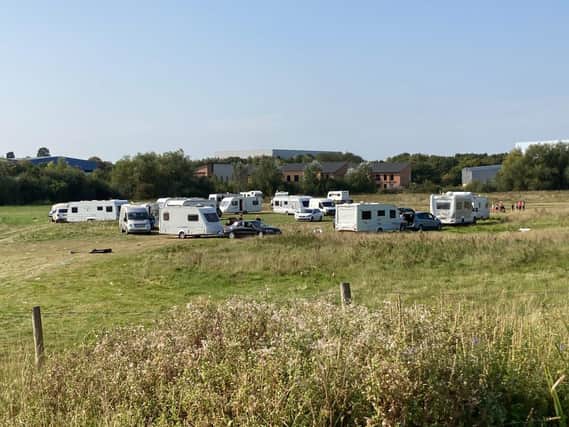 The encampment has been in Pineham for about six weeks.