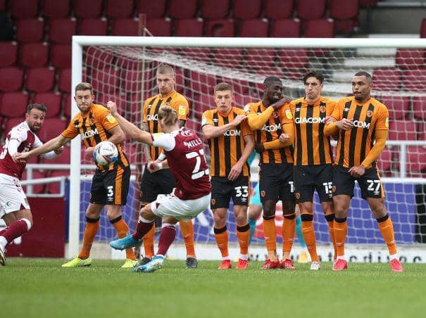 Joseph Mills' first-half free-kick was Northampton's only shot on target against Hull.