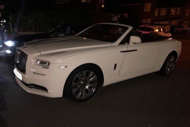 Police seized this white Rolls-Royce after finding the driver was not insured. Photo: CMPG