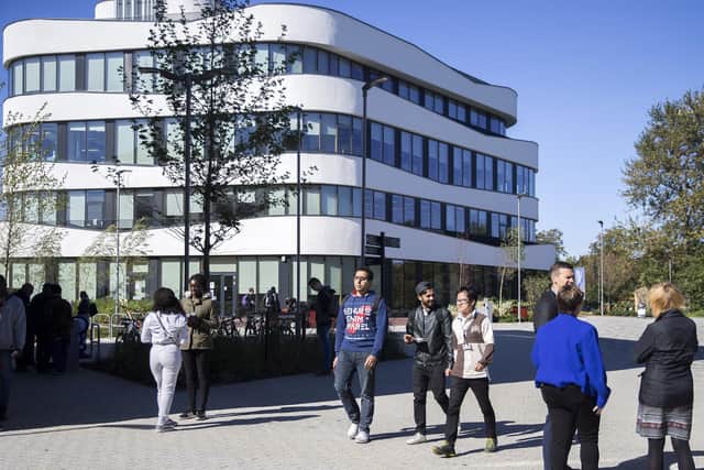 About 12,000 students and 2,000 staff are based at the Waterside Campus, which opened in September 2018. Picture by Kirsty Edmonds before lockdown.