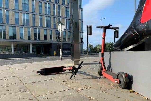The council has plans to tackle the hazard of scooters left tipped on their side
