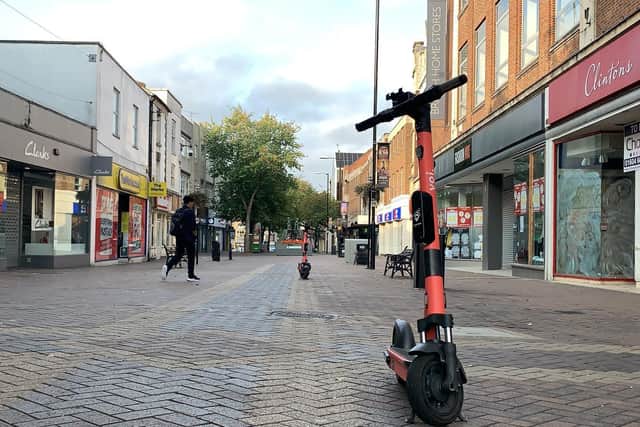Discarded scooters are causing a hazard for pedestrians in the town centre