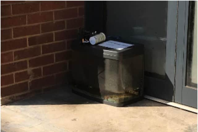 The fish tank contained at least 30 fish and was dumped on a Northampton doorstep. 20 of the guppies have died.