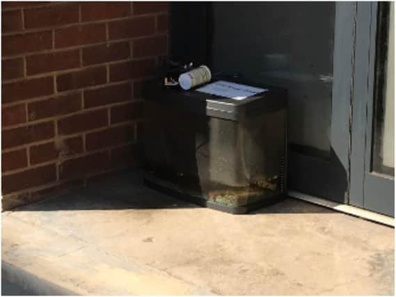 The fish tank contained at least 30 fish and was dumped on a Northampton doorstep. 20 of the guppies have died.