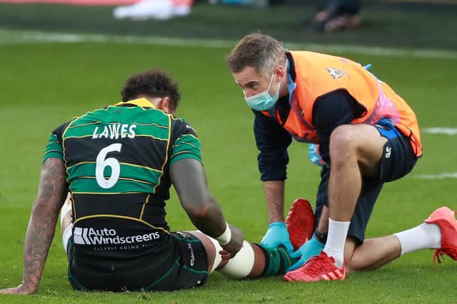 Courtney Lawes suffered an ankle injury on Tuesday evening