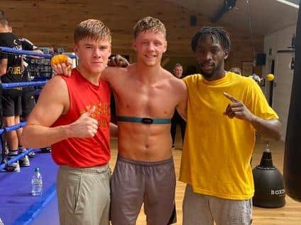Ben Fail (centre) makes his professional debut tonight