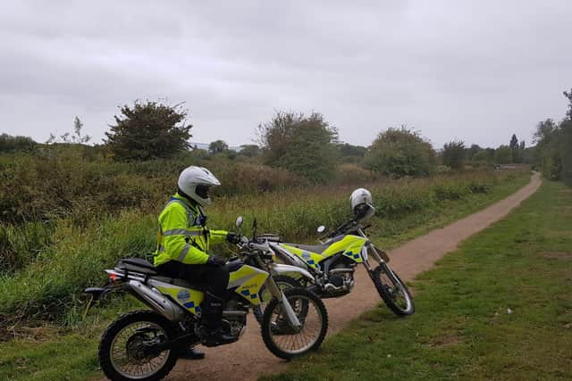 Police are using off-road bikes to patrol land around Hunsbury Meadows