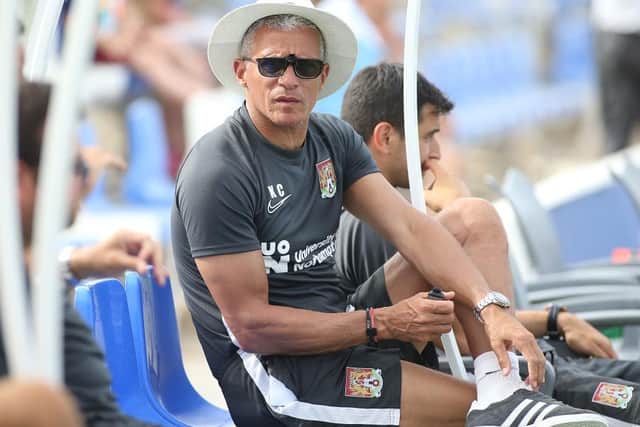 Keith Curle unveiled 'that hat' on the Cobblers' pre-season trip to Spain in 2019