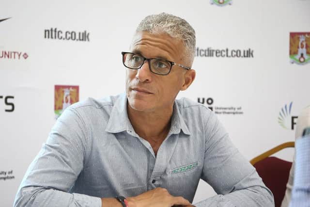 Keith Curle in conversation with the media