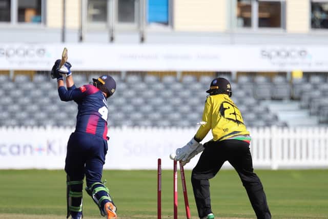 Josh Cobb is bowled (Pictures: Peter Short)