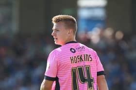 Sam Hoskins during his Cobblers debut at Bristol Rovers in August, 2015 - he is set to make his 200th appearance for the club at the Memorial Stadium on Saturday