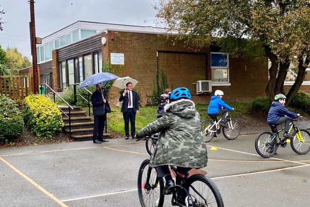 Chris Heaton-Harris visited Kislingbury Primary School last week. Picture supplied.
