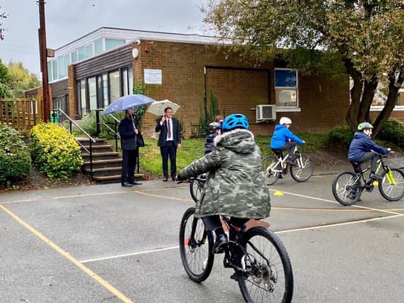 Chris Heaton-Harris visited Kislingbury Primary School last week. Picture supplied.