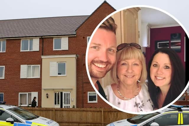 Marion Price's home in Earls Barton / Marion (centre) with son Gary and daughter Toni