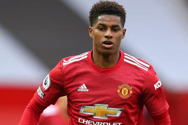 Manchester United striker Marcus Rashford has taken a keen interest in food poverty. Photo by Alex Livesey/Getty Images