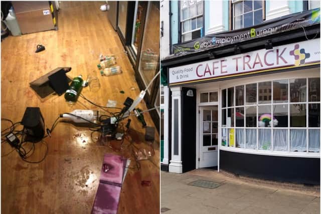 Cafe Track is holding a bingo night in support of SANDS United FC after their club was broken into (left).