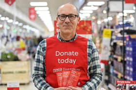 A volunteer in-store during last years Tesco Food Collection
