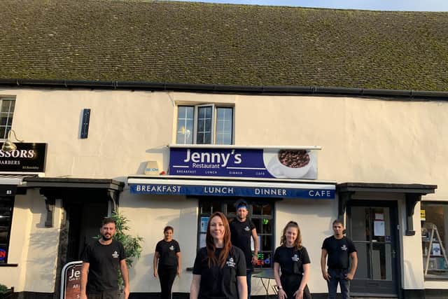 Jenny's Restaurant staff (Francesca pictured front centre) are helping to feed poorer children with a free hot meal this half term.