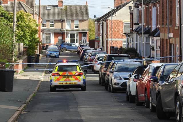 Police at the scene yesterday. Picture: Andrew Carpenter