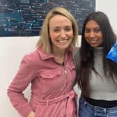 Juliane Ponan pictured with TV host Kate Quilton