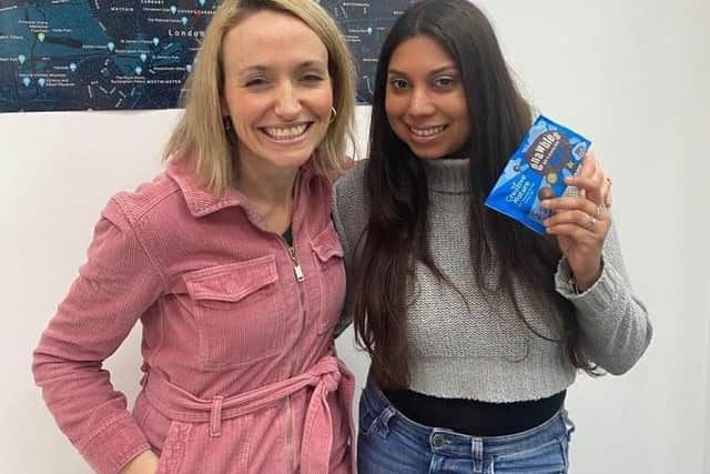 Juliane Ponan pictured with TV host Kate Quilton