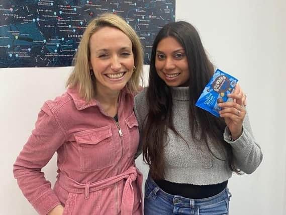 Juliane Ponan pictured with TV host Kate Quilton