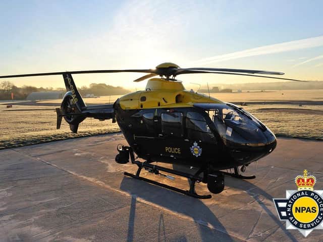 The National Police Air Service chopper was drafted in to back up officers on the ground searching for the man after the alarm was raised.