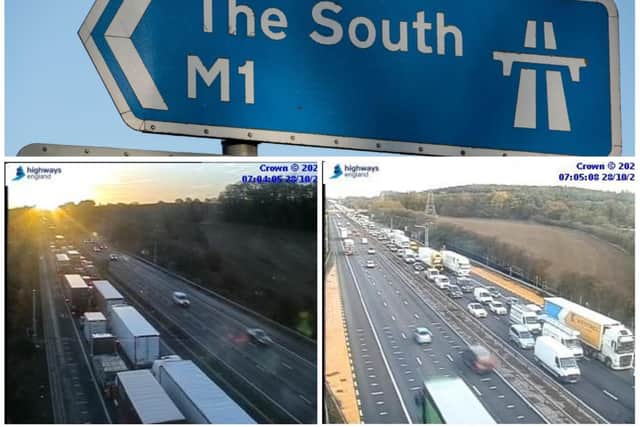 HIghways England jam cams show Wednesday morning's queues on the M1
