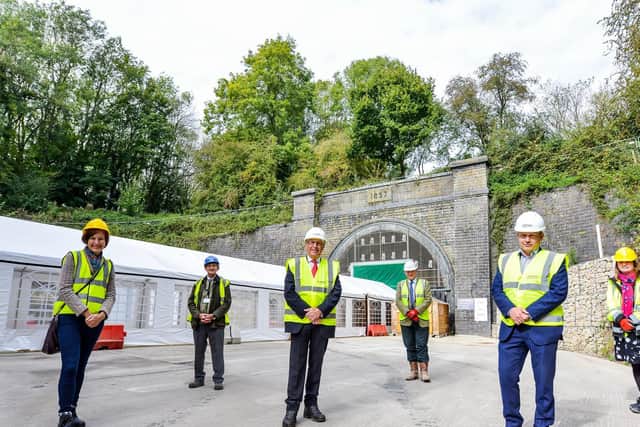 Members of the key stakeholders involved in the project pictured outside Catesby Tunnel. Picture by Beth Walsh Photography.