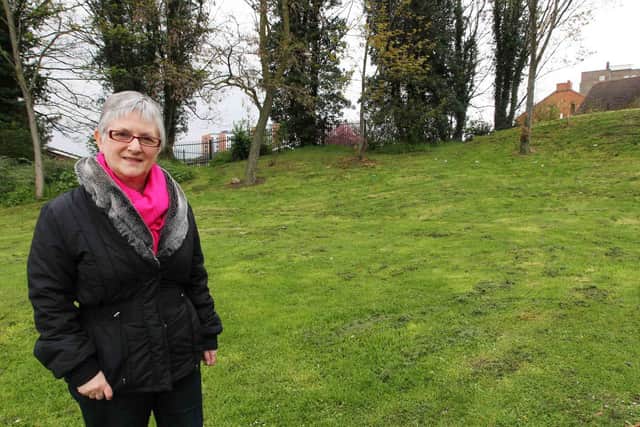 Marie Dickie from Friends of Northampton Castle on the site of the former castle