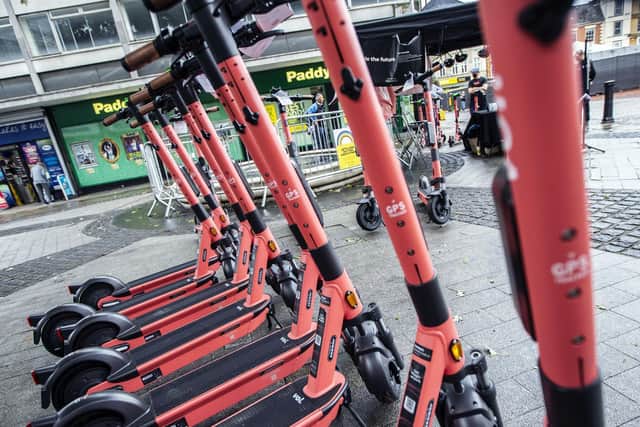 Voi e-scooters in Northampton as part of the firm's 12-month trial