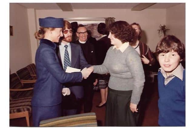 The Duchess of Gloucester shakes hand with Jeanette at the children's home in Salford