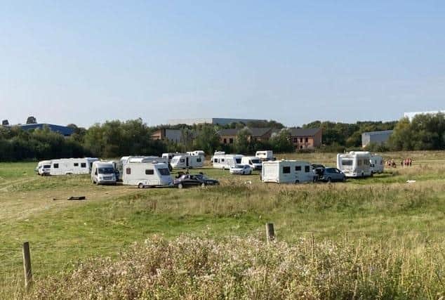 Travellers set up an encampment at Pineham Lock in August before leaving last month.
