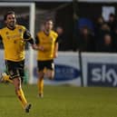 Ricky Holmes celebrates after scoring a superb volley against Dagenham in 2016.