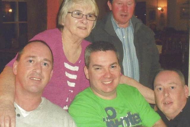 David Brickwood with his family. His three sons, from left, are Dale, Nathan and Gary.