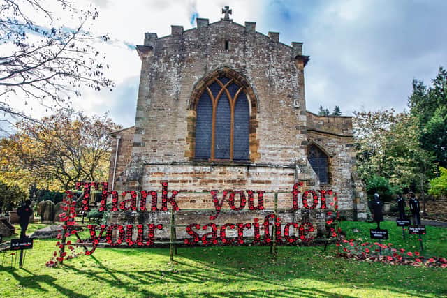 The poignant display will be showcased in Abington until the end of lockdown. Pictures by Kirsty Edmonds.