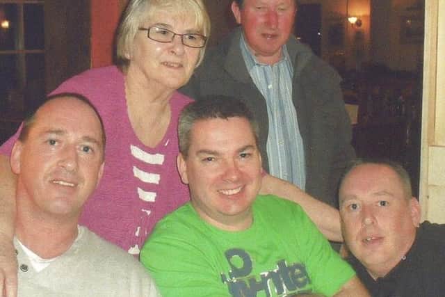 David Brickwood with his family. His three sons, from left, are Dale, Nathan and Gary.