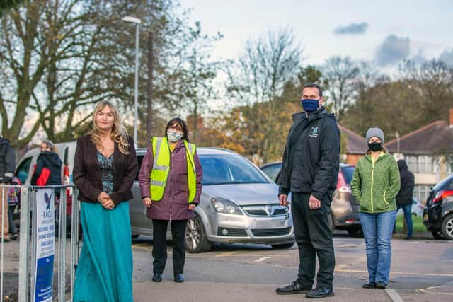 Councillor Julie Davenport, headteacher Renuka Popat, parent Chris Baker and parent Tracey Hodgkiss. Picture by Kirsty Edmonds.