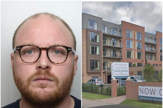 Adam Brooks let himself into to an elderly woman's flat less than an hour after she went to hospital so he could steal cash.