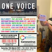 The One Voice concert is now due to take place in March.