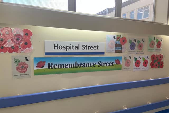 The hospital's long corridor, Hospital Street, has been renamed Remembrance Street this week as we mark the fallen for Remembrance Day.