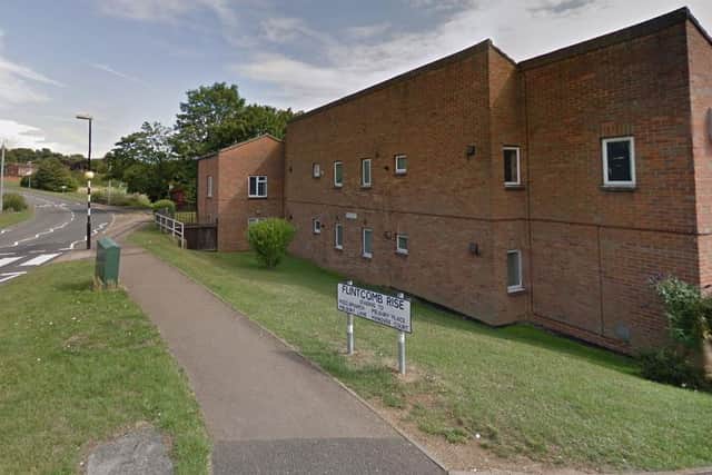 The car smashed into Hanover Court flats late on Tuesday night