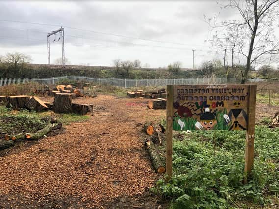 The trees surrounding the Brampton Valley Way Outdoor Classroom have been felled.