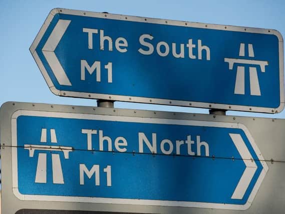 One lane is blocked on the M1 southbound near Northampton