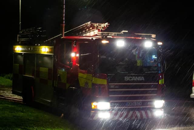 Police launched an arson investigation following a barn blaze at Wollaston last night. Photos: Aperture Northampton