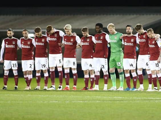 The Cobblers players observed a pre-match minute's silence in memory of former physio Denis Casey, who died at the weekend aged 77