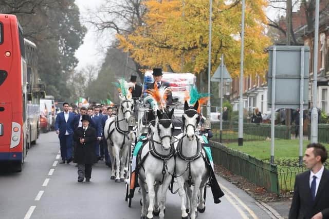 More than 150 mourners attended the funeral in Kettering
