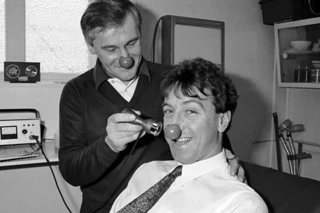 Denis Casey and Paul Culpin get in the Red Nose Day spirit